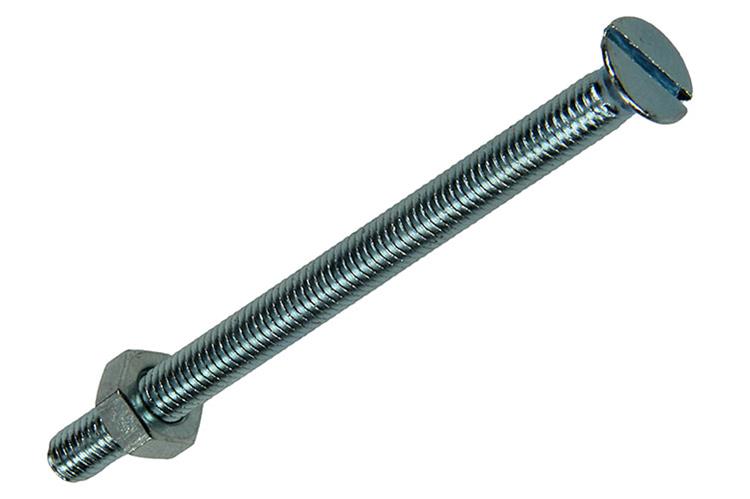Mack 1017497 – Metallschraube verzinkt. Kopf + Mutter plattiert 6 Stück M4 x 60 mm | 10 Stück