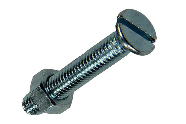 Mack 1017502 – Metallschraube verzinkt. Kopf + Mutter plattiert 13 Stück M5 x 30 mm | 10 Stück
