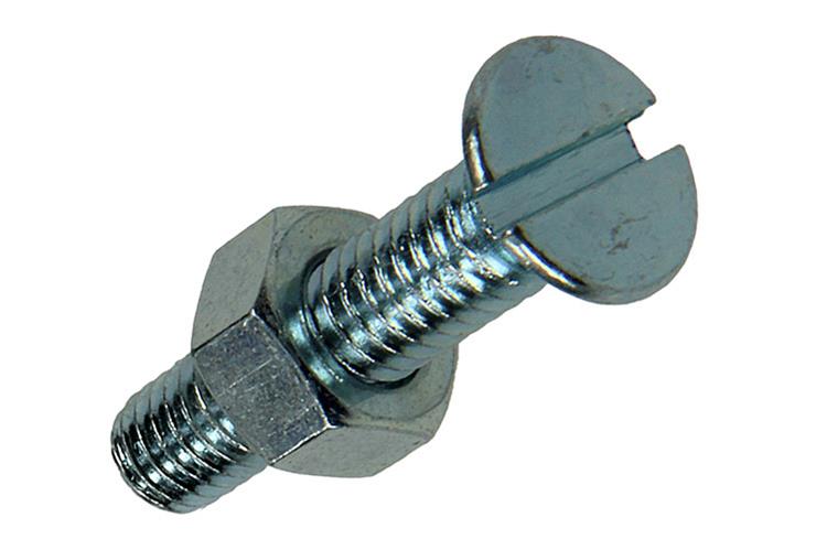 Mack 1017509 – Metallschraube verzinkt. Kopf + Mutter plattiert 9 Stück M6 x 25 mm | 10 Stück