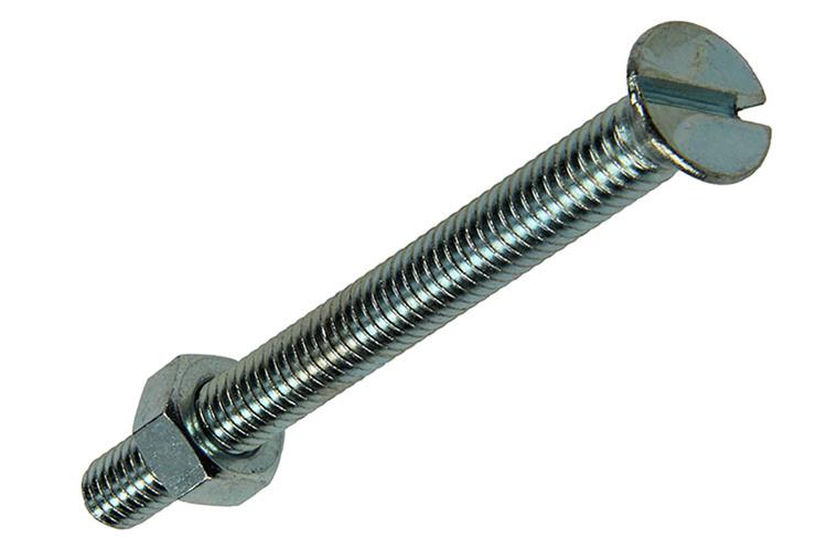 Mack 1017513 – Metallschraube verzinkt. Kopf + Mutter plattiert 5 Stück M6 x 60 mm | 10 Stück