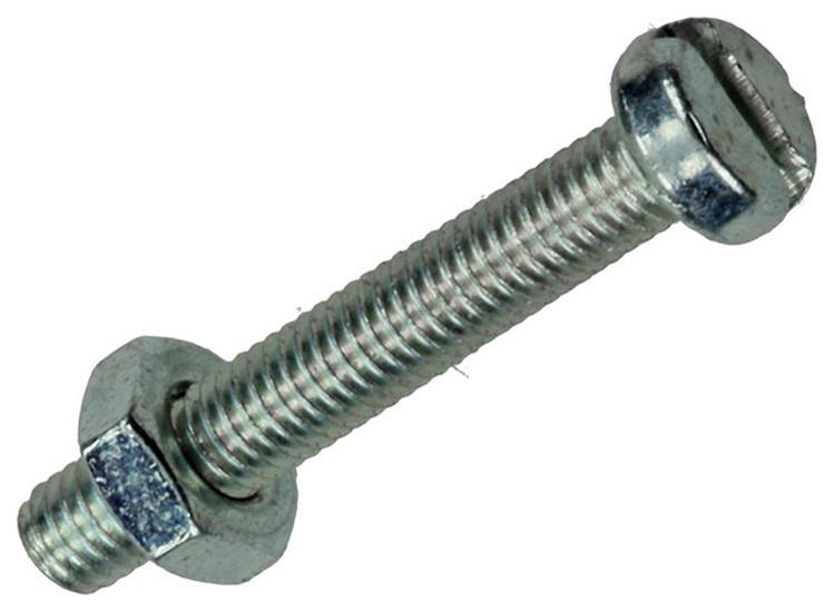 Mack 1017516 - Metallschrauben-Zyl. Kopf + Mutter plattiert 24 Stück M3 x 20 mm | 10 Stück
