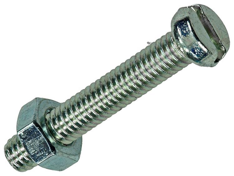 Mack 1017519 - Metallschraubzyl. Kopf + Mutter plattiert 16 Stück M4 x 25 mm | 10 Stück
