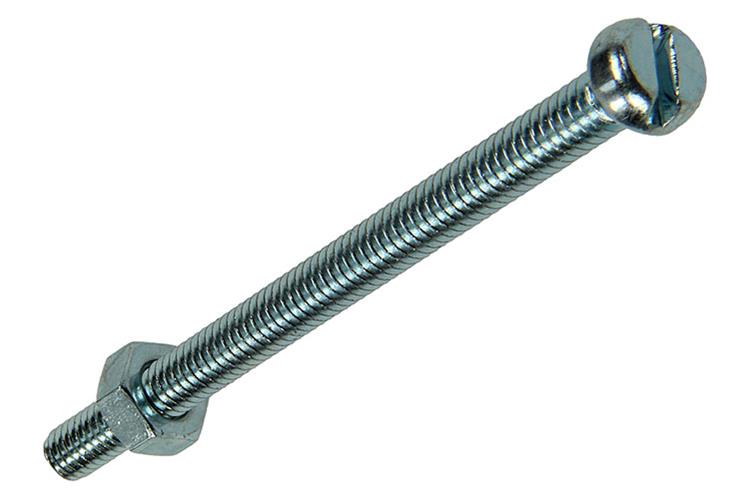 Mack 1017522 - Metallschraubzylinder Kopf + Mutter plattiert 9 Stück M4 x 50 mm | 10 Stück