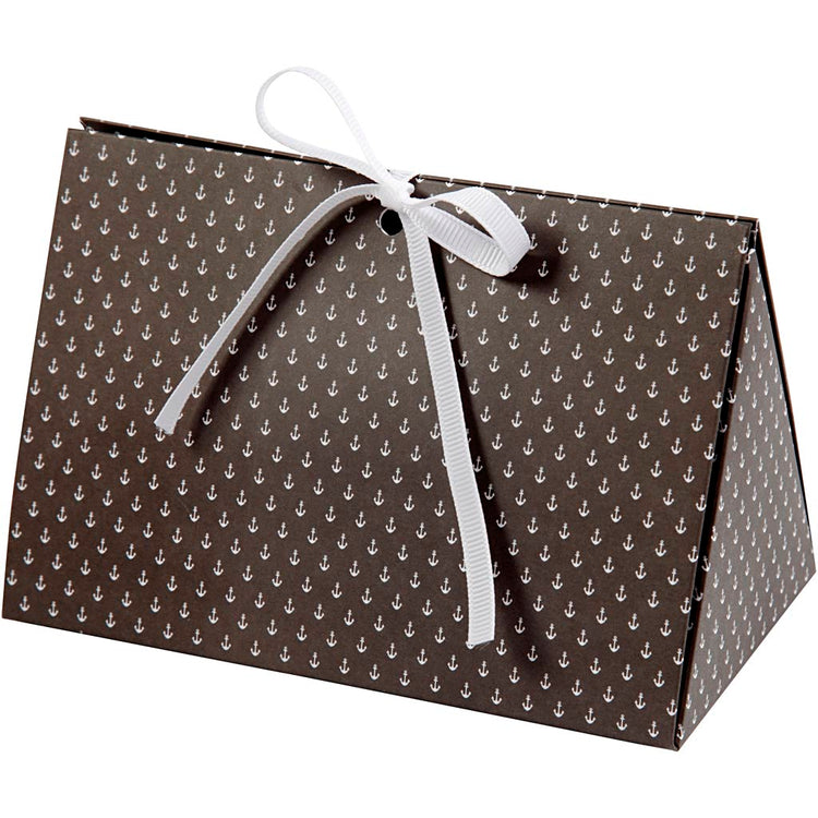 Vivi Gade Geschenkbox, Anker, Größe 15x7x8 cm, 250 g, dunkelgrau, weiß, 3 Stück 1 Box