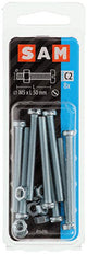 Mack 1017528 - Metallschraubzylinder Kopf + Mutter plattiert 8 Stück M5 x 50 mm | 10 Stück