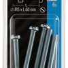 Mack 1017529 - Metallschraubzylinder Kopf + Mutter plattiert 6 Stück M5 x 60 mm | 10 Stück