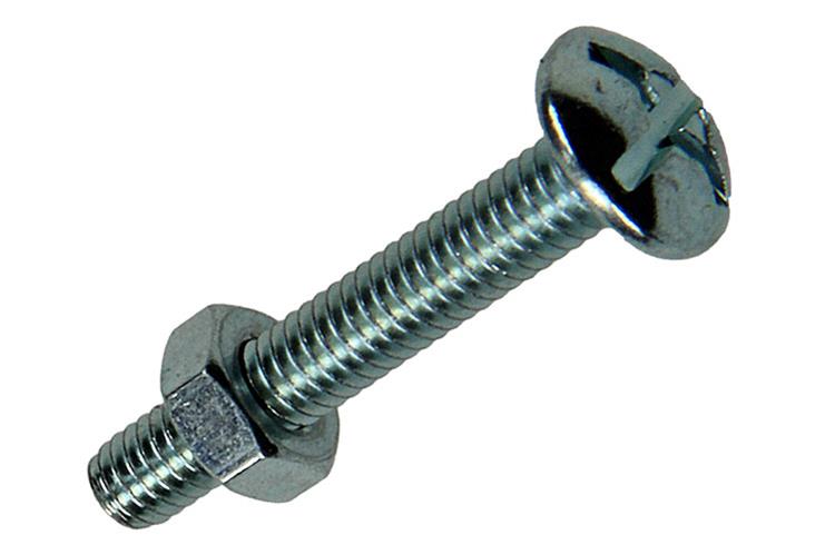 Mack 1017541 – Heizungsschraube + Mutter aus verzinktem Stahl, 18 Stück, M4 x 25 mm | 10 Stück
