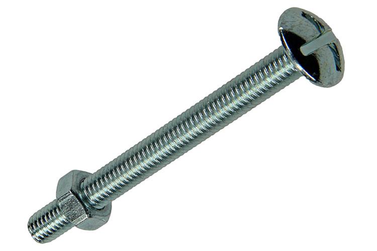 Mack 1017549 – Heizungsschraube + Mutter aus verzinktem Stahl, 8 Stück, M5 x 50 mm | 5 Stück