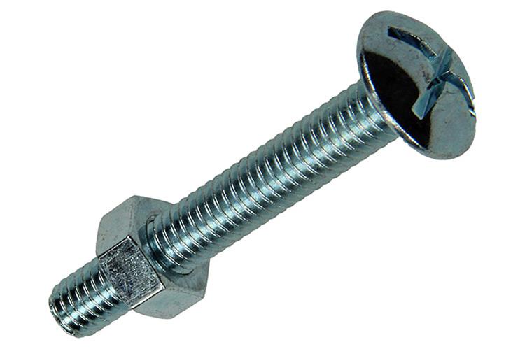 Mack 1017554 – Heizungsschraube + Mutter aus verzinktem Stahl, 7 Stück, M6 x 40 mm | 5 Stück