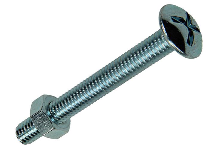 Mack 1017555 – Heizungsschraube + Mutter aus verzinktem Stahl, 6 Stück, M6 x 50 mm | 5 Stück