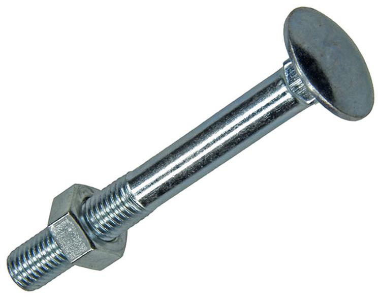 Mack 1017578 – Holzschraube + Mutter aus verzinktem Stahl, 4 Stück, M7 x 60 mm | 5 Stück