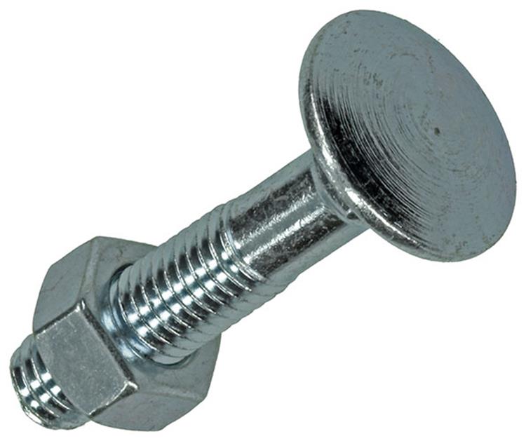 Mack 1017580 – Holzschraube + Mutter aus verzinktem Stahl, 5 Stück, M8 x 40 mm | 5 Stück