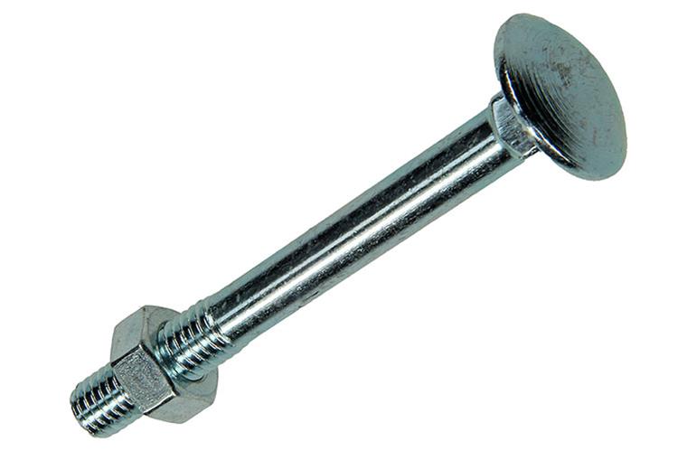 Mack 1017583 – Holzschraube + Mutter aus verzinktem Stahl, 3 Stück, M8 x 70 mm | 5 Stück