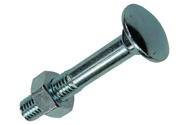 Mack 1017588 – Holzschraube + Mutter aus verzinktem Stahl, 2 Stück, M10 x 60 mm | 5 Stück