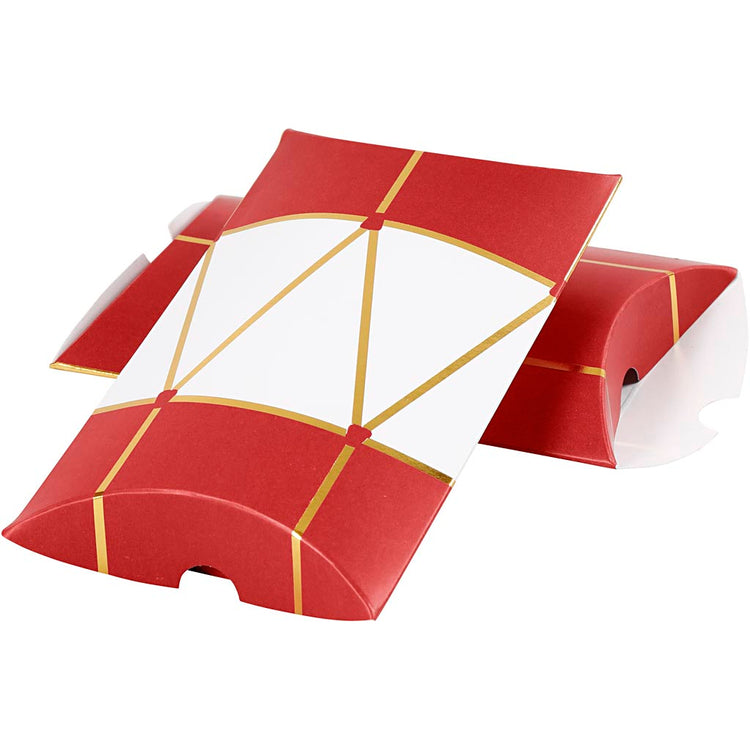 Vivi Gade Geschenkboxen, Trommel, Größe 12x9,4x2,5 cm, 300 g, Gold, Rot, Weiß, 3 Stück 1 Box