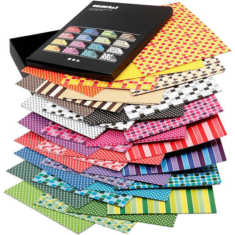 Creativ Company Farbbalkenpapier, A4, Blatt 210 x 297 mm, 100 g, verschiedene Farben, 16 x 10 Blatt, 1 Karton