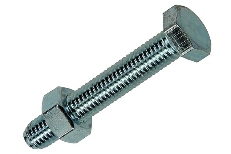 Mack 1017616 – Hahnschraube + Mutter aus verzinktem Stahl, 4 Stück, M8 x 50 mm | 10 Stück
