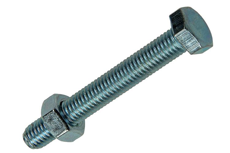 Mack 1017617 – Hahnschraube + Mutter aus verzinktem Stahl, 4 Stück, M8 x 60 mm | 10 Stück