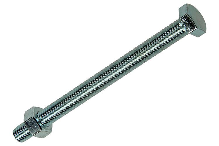 Mack 1017619 – Hahnschraube + Mutter aus verzinktem Stahl, 1 Stück, M8 x 100 mm | 10 Stück