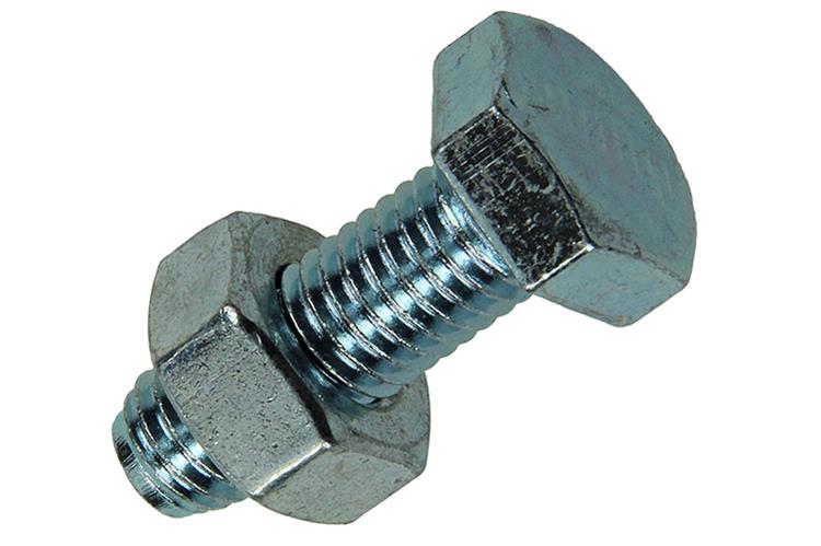 Mack 1017620 – Hahnschraube + Mutter aus verzinktem Stahl, 3 Stück, M10 x 30 mm | 5 Stück
