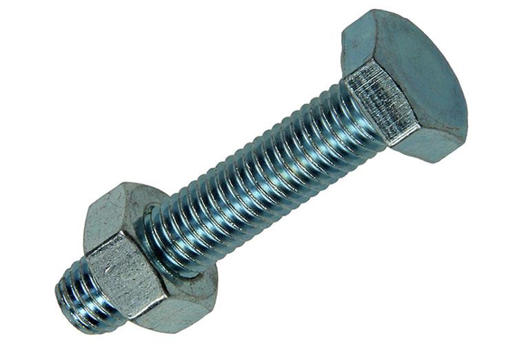 Mack 1017622 – Hahnschraube + Mutter aus verzinktem Stahl, 2 Stück, M10 x 50 mm | 5 Stück