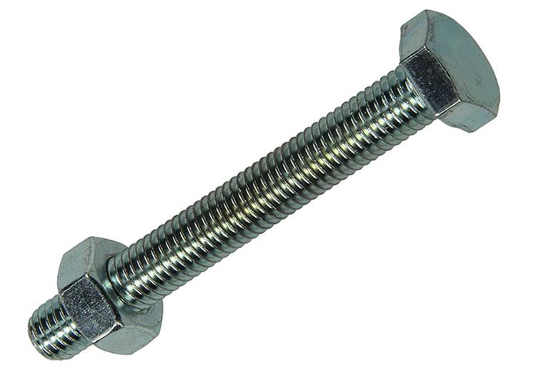 Mack 1017625 – Hahnschraube + Mutter aus verzinktem Stahl, 1 Stück, M10 x 80 mm | 10 Stück