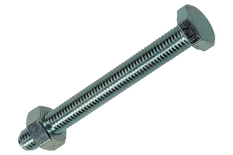 Mack 1017626 – Hahnschraube + Mutter aus verzinktem Stahl, 1 Stück, M10 x 90 mm | 10 Stück