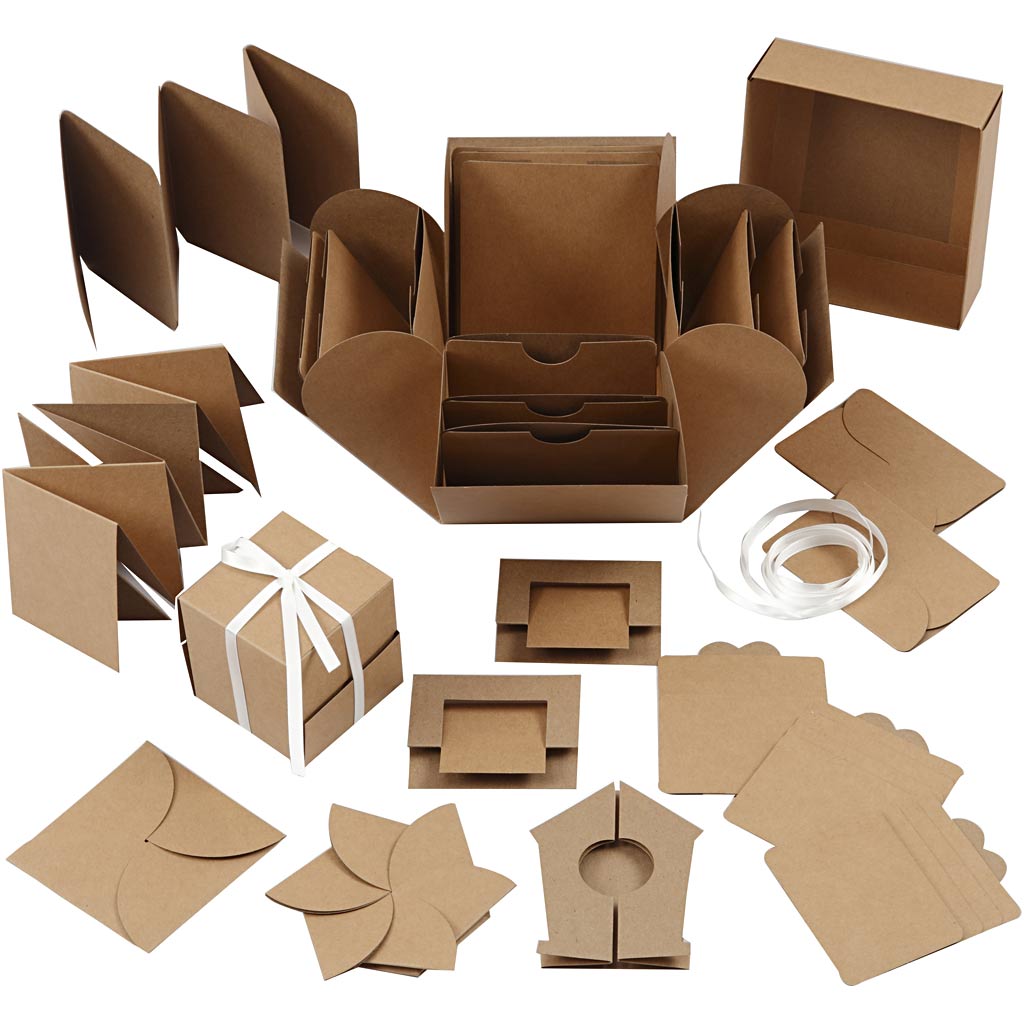 Creativ Company Explosion Box Geschenkbox Naturel Set