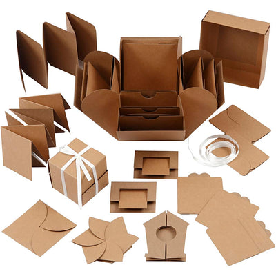 Creativ Company Explosion Box Geschenkbox Naturel Set