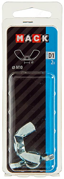 Mack 1017700 – Flügelmutter aus verzinktem Stahl, 2 Stück, M10 | 5 Stück