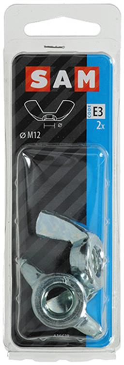Mack 1017701 - Flügelmutter verzinkter Stahl 2 Stück M12 | 5 Stück