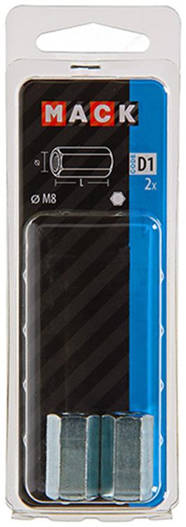 Mack 1017705 - Sechskant-Verbindungsmutter verzinkt 2 Stück M8 | 10 Stück