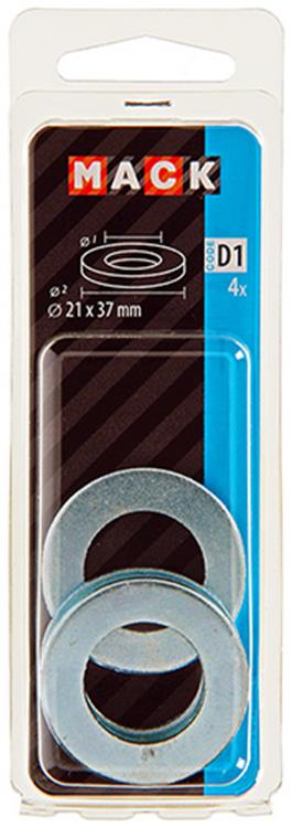 Mack 1017722 - Unterlegscheibe Stahl verzinkt 4 Stück 21 x 37 mm | 10 Stück