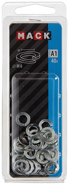 Mack 1017755 – Federscheibe aus plattiertem Stahl. 40 Stück m6 | 10 Stück