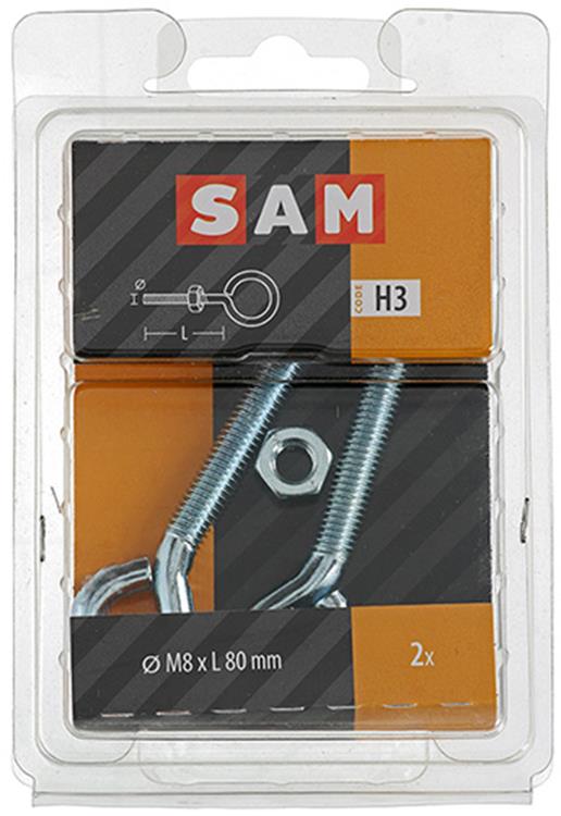 Mack 1017794 – metrische Ösenschraube + Mutter verzinkt 2 Stück M8 x 80 mm | 5 Stück