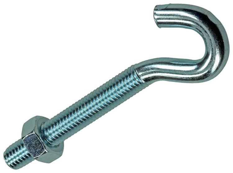 Mack 1017812 – metrischer Schraubhaken + Mutter verzinkt 2 Stück M8 x 60 mm | 10 Stück