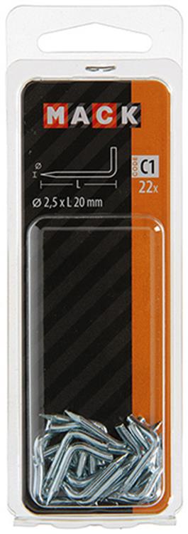 Mack 1017837 - Spitzendaumen verzinkter Stahl 22 Stück 2,5 x 20 mm | 10 Stück