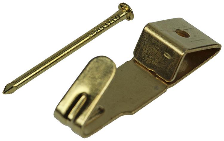 Mack 1017854 - Rahmenhaken Stahl vermessingt 10 Stück 8 x 29 mm | 10 Stück
