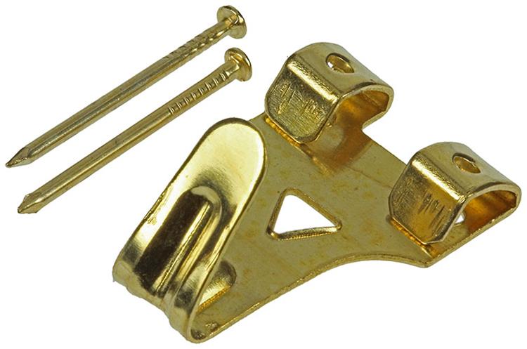 Mack 1017855 - Rahmenhaken Stahl vermessingt 6 Stück 20 x 30 mm | 5 Stück