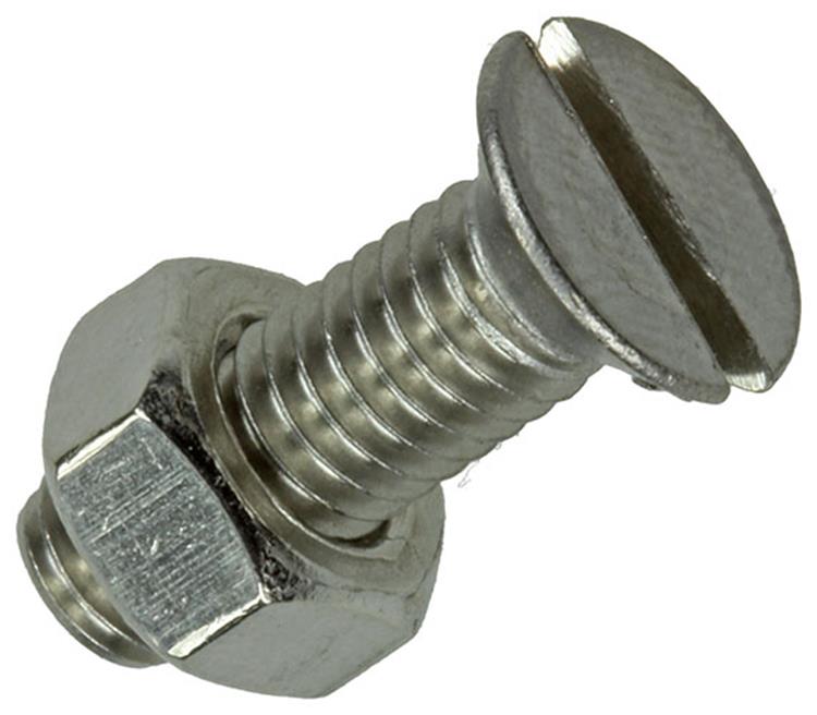 Mack 1019814 – Metallschraube verzinkt. Kopf + Mutter Edelstahl 5 Stk. M6x20 | 10 Stück