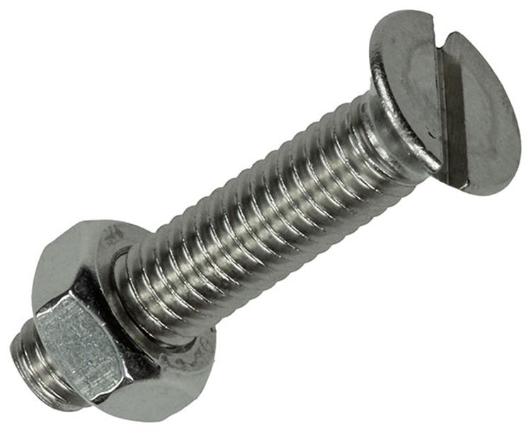 Mack 1019815 – Metallschraube verzinkt. Kopf + Mutter Edelstahl 4 Stk. M6x30 | 10 Stück