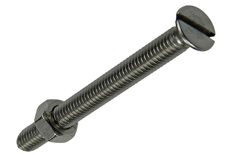 Mack 1019817 – Metallschraube verzinkt. Kopf + Mutter Edelstahl 2 Stk. M6x60 | 10 Stück