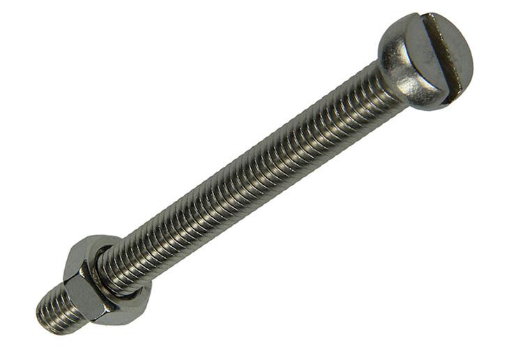 Mack 1019832 - Metallschraubzyl. Kopf + Mutter Edelstahl 2 Stk. M6x60 | 10 Stück