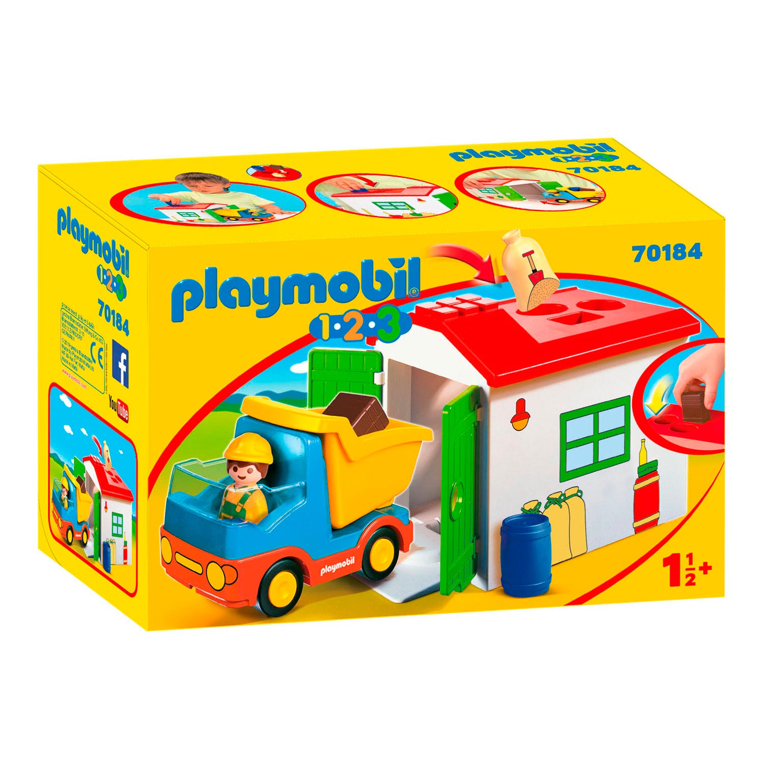 Playmobil 1.2.3. Werkman mit Sorting Garage 70184