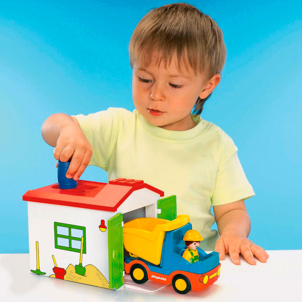 Playmobil 1.2.3. Werkman mit Sorting Garage 70184