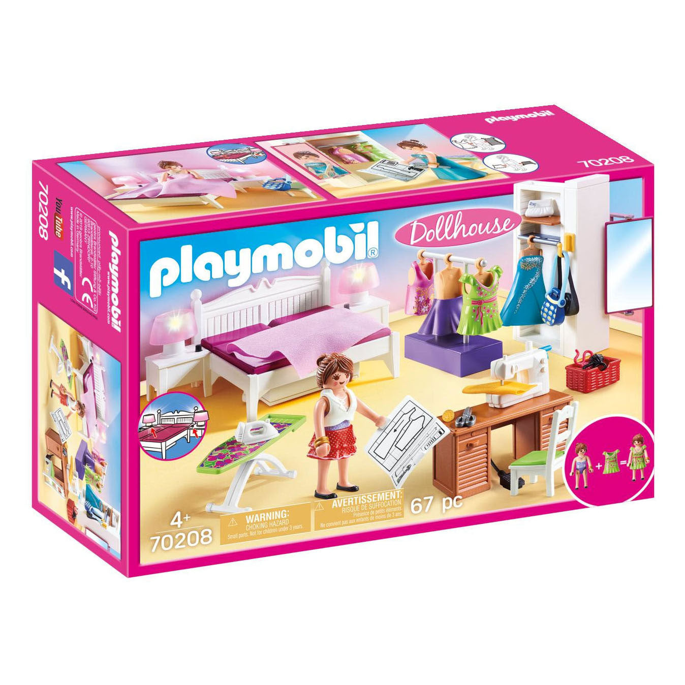 Playmobil Dollhouse Schlafzimmer mit Modedesign Hoek 70208