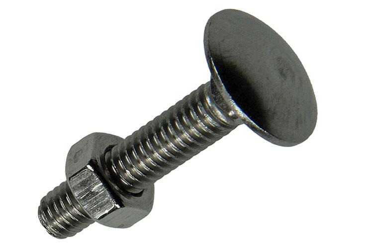 Mack 1019907 - Holzschraube + Mutter Edelstahl 5 Stück M6x30 mm | 10 Stück