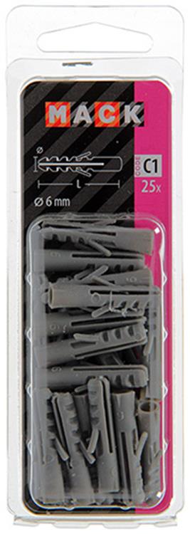 Mack 1017880 - Stopfen Polyethylen 25 Stück 6 mm | 5 Stück