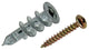 Mack 1017889 – Bohrdübel für Gipskartonplatte + Schraube Zamak 4 Stück 6 x 38 mm | 10 Stück