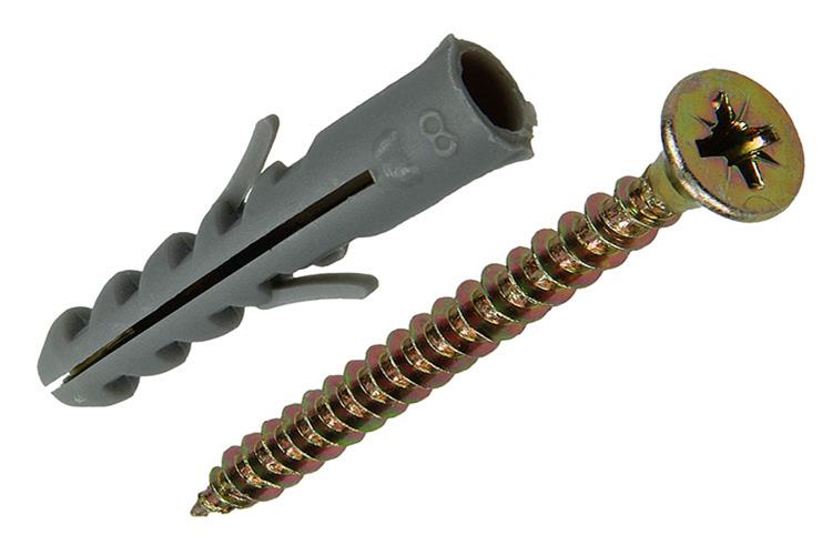 Mack 1017897 - Dübel + Schraube Polyethylen 10 Stück 8 mm 5,0 x 50 mm | 5 Stück